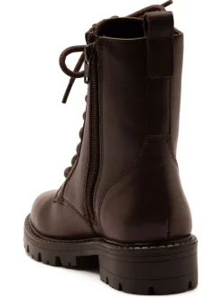 Bruin - Off The Hook Nala Chunky Leather Lace-Up Combat Ankle Boots