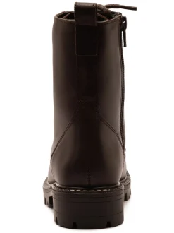 Bruin - Off The Hook Nala Chunky Leather Lace-Up Combat Ankle Boots