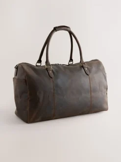 Bruin - Oily Leather Weekend Holdall Bag