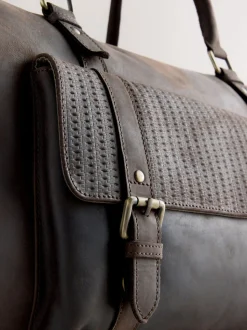 Bruin - Oily Leather Weekend Holdall Bag