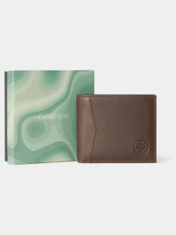 Bruin - Osprey London The Compass leren muntenportemonnee