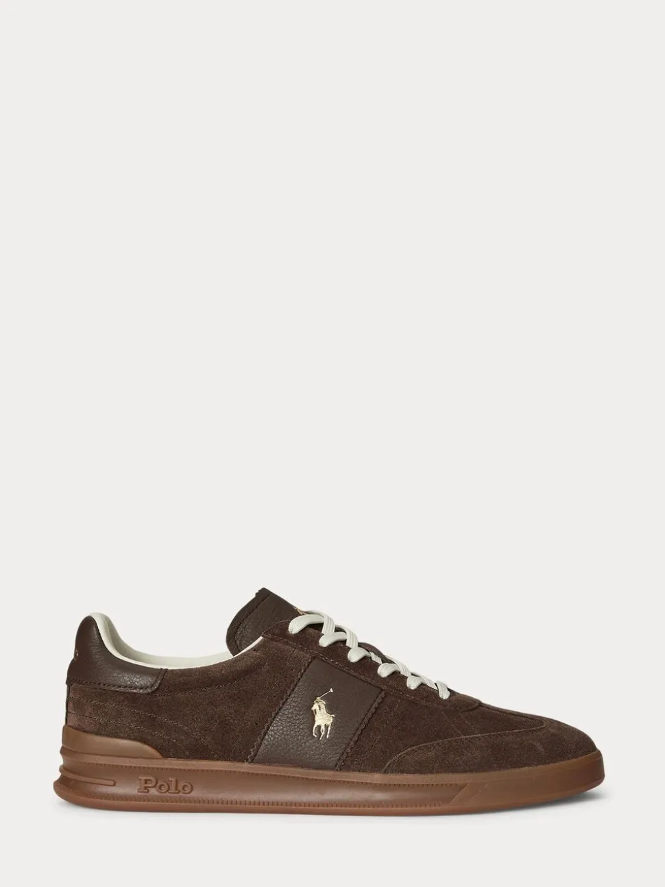 Bruin - Polo Ralph Lauren Hertitage Aera suède mix sneakers
