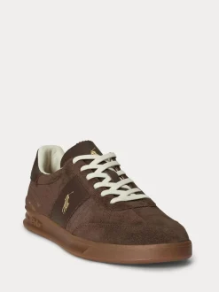 Bruin - Polo Ralph Lauren Hertitage Aera suède mix sneakers
