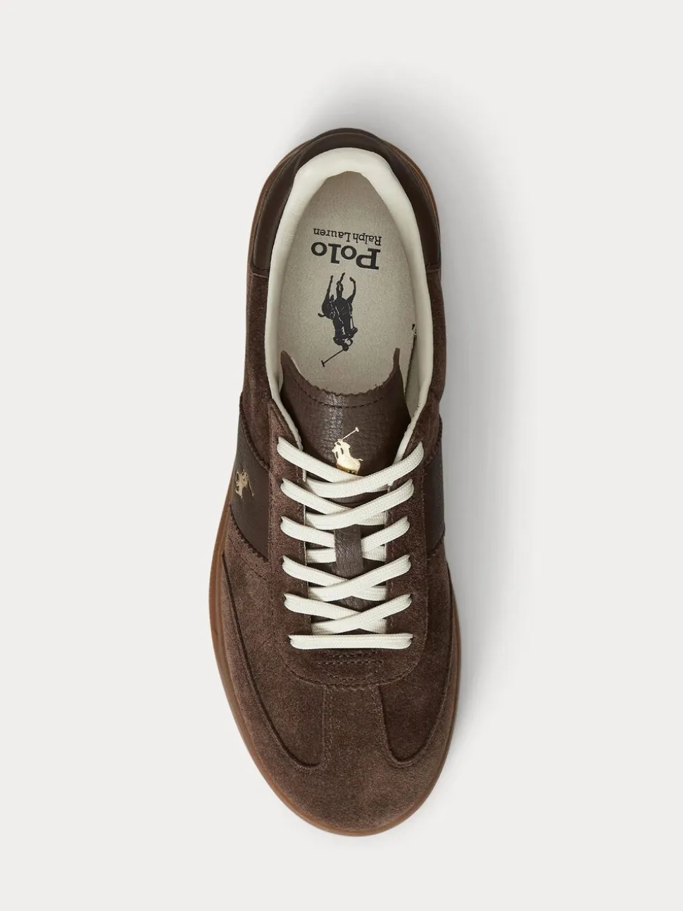 Bruin - Polo Ralph Lauren Hertitage Aera suède mix sneakers