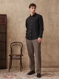 Bruin - Regular Fit Smart Brushed Cotton Textured Trousers