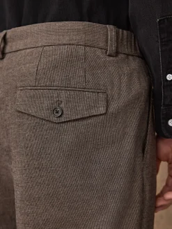 Bruin - Regular Fit Smart Brushed Cotton Textured Trousers