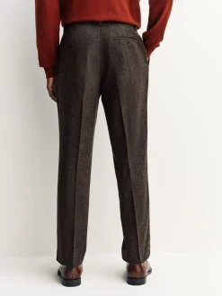 Bruin - Regular Tapered Fit Smart Textured Trousers With Wool