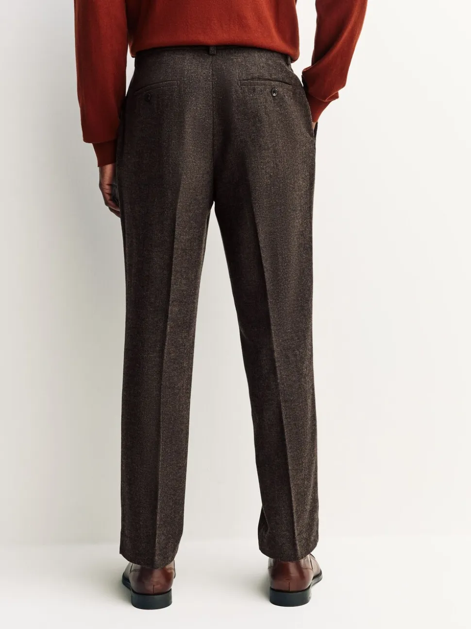 Bruin - Regular Tapered Fit Smart Textured Trousers With Wool