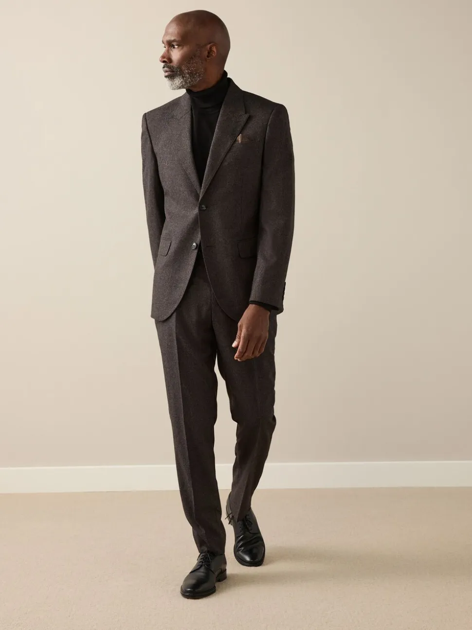 Bruin - Slim Fit Signature Cerruti Italian Wool Puppytooth Suit Jacket