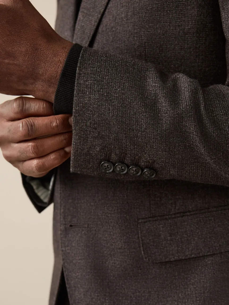 Bruin - Slim Fit Signature Cerruti Italian Wool Puppytooth Suit Jacket