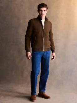 Bruin - Suede Harrington Jacket