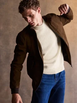 Bruin - Suede Harrington Jacket