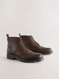 Bruin - Tall Chunky Lace-Up Brogue Boots