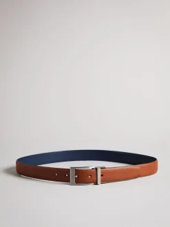 Bruin - Ted Baker omkeerbare leren Karmer riem