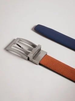 Bruin - Ted Baker omkeerbare leren Karmer riem