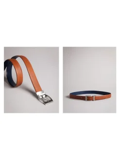 Bruin - Ted Baker omkeerbare leren Karmer riem