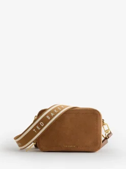 Bruin - Ted Baker SHAYANN - Webbing Suede Crossbody Camera Brown Bag