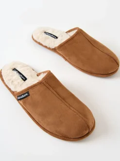 Bruin - Threadbare Faux Fur Lined Slip On Mule Slippers