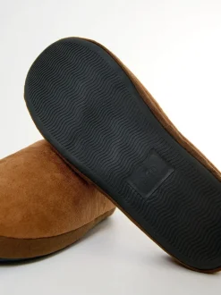 Bruin - Threadbare Faux Suede Faux Fur Lined Mule Slippers
