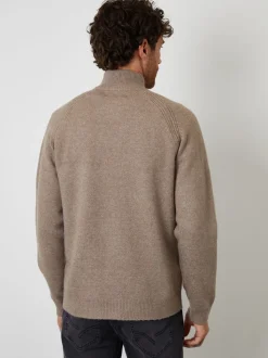 Bruin - Threadbare Raglan Rib Quarter Zip Knitted Jumper