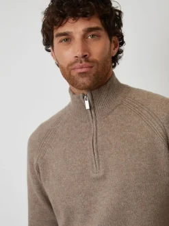 Bruin - Threadbare Raglan Rib Quarter Zip Knitted Jumper