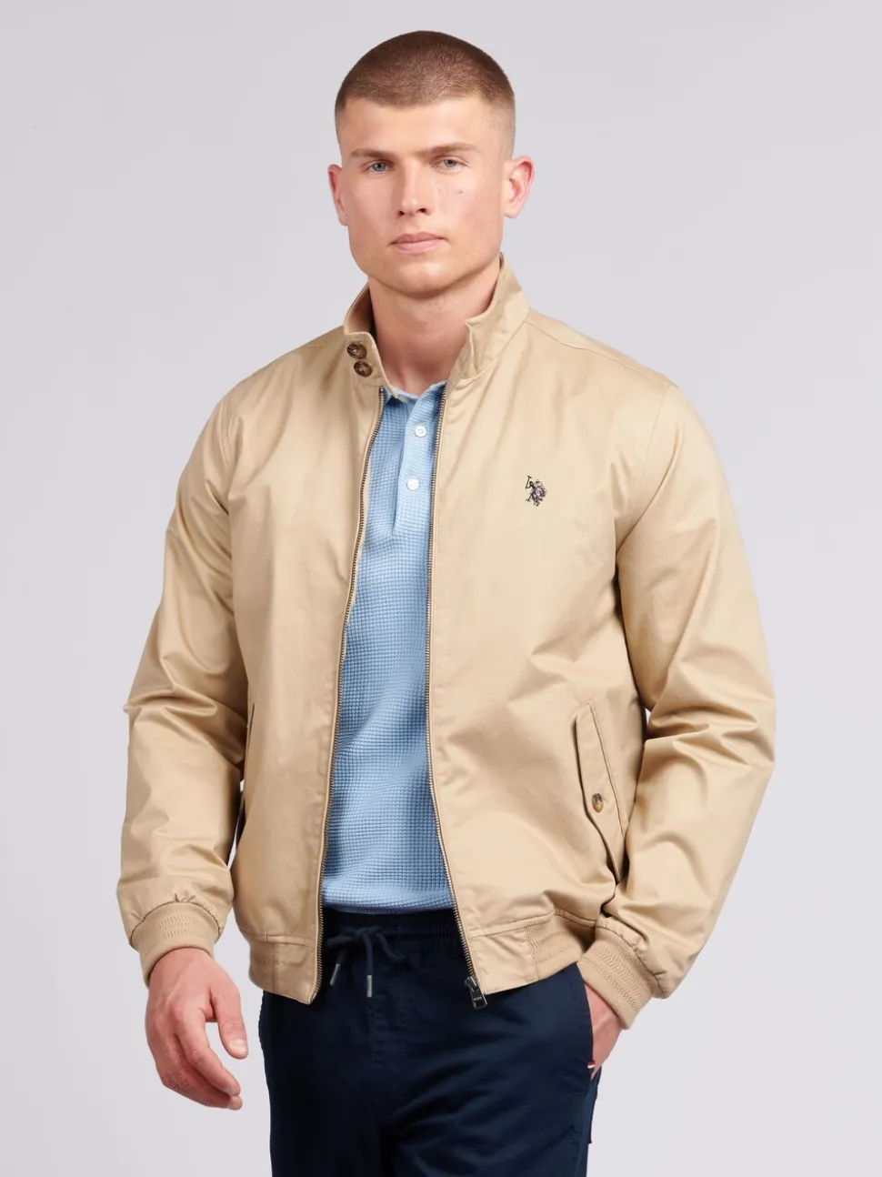 Bruin - U.S. Polo Assn. Mens 100% Cotton Twill Harrington Jacket