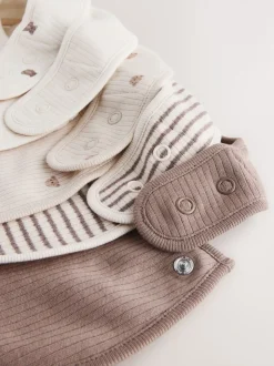 Bruin - Verpakking met 5 babyslabbetjes