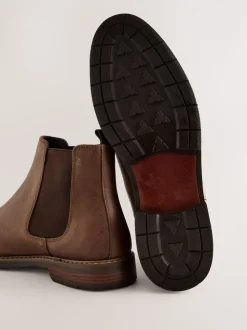 Bruin - Wasachtige leren Chelsea Boots
