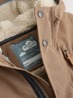 Bruin - Waterdichte parka met borgvoering (3mnd -7jr)