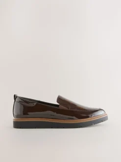 Bruin gepantenteerd - Forever Comfort® Slip On Clean Chunky Sole Loafers
