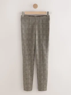 Bruin geruit - Legging van ponte-stof