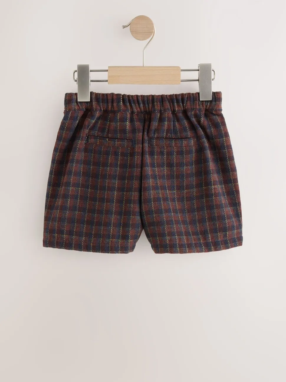 Bruin geruit - Shorts met geplooide voorkant (3-16jr)