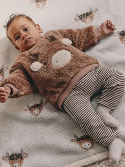 Bruin Hamish - Babyfleece set van sweater en legging (0mnd-2jr)