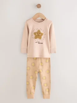 Bruin met beer/Ster - Verpakking van 3 knusse pyjama's (9 mnd-9 jr)