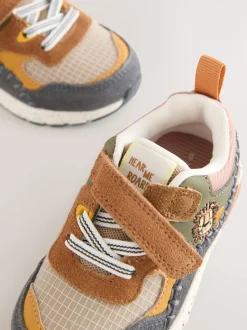 Bruin met leeuw - Elastische sportschoenen