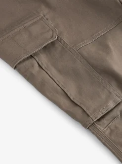 Bruin met paddenstoel - Slim Fit - Katoenen cargostretchbroek