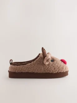 Bruin rendier - Kerstmis Gezellige Pantoffel Muiltjes
