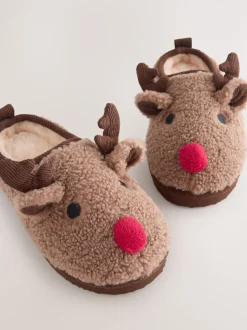 Bruin rendier - Kerstmis Gezellige Pantoffel Muiltjes