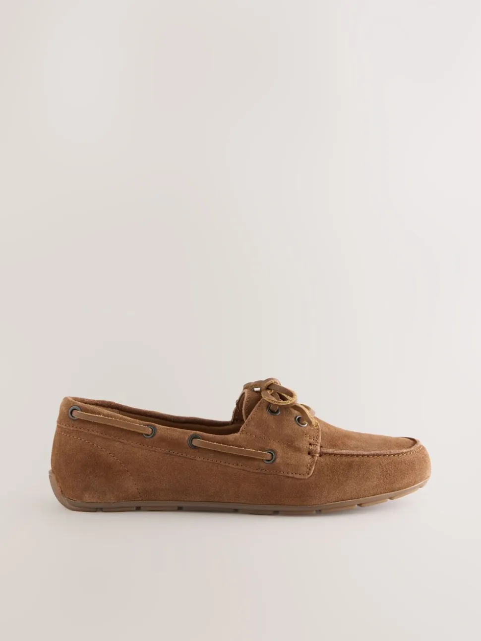 Bruin suède - Leren bootschoenen met ronde neus