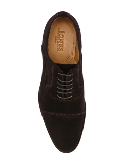 Bruin suède - Normale Pasvorm - Jones Bootmaker - Modieuze leren veterschoenen voor heren