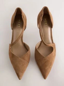 Bruin suède - Premium Leather Asymmetric Court Heels