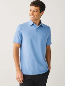Bruin/Blauw/Naturel - Set van 3 jersey poloshirts met korte mouwen