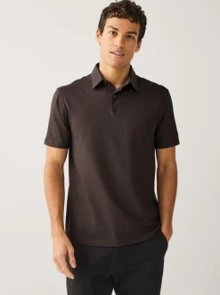 Bruin/Blauw/Naturel - Set van 3 jersey poloshirts met korte mouwen
