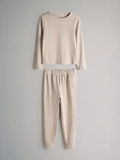 Bruin/crèmekleurig - The Set verpakking van 4 behaaglijke katoenen jersey pyjama's