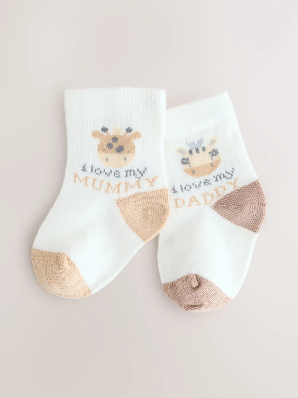 Bruin/crèmekleurig - Verpakking van 2 paar babysokken (0 mnd-2 jr)
