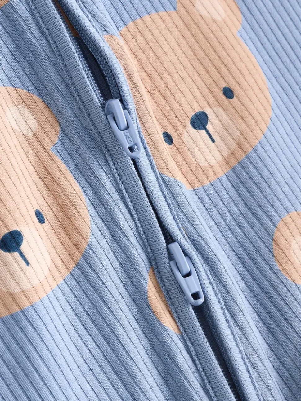 Bruin/donkerblauw - Set van 3 baby pyjama's zonder voetjes met tweewegrits van katoen (0mnd-3jr)