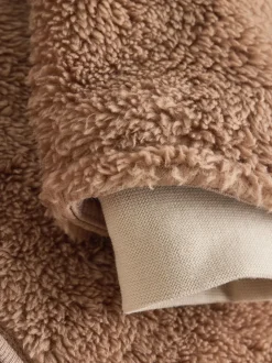 Bruine Hamish met capuchon - Baby fleece skipak (0-18mnd)