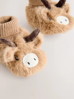Bruine Hamish The Highland Cow - Baby Sokken Top Boots (0-18mnd)