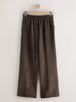 Bruin/khaki - Wide Leg Soft Cord Trousers 2 Pack