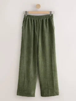 Bruin/khaki - Wide Leg Soft Cord Trousers 2 Pack
